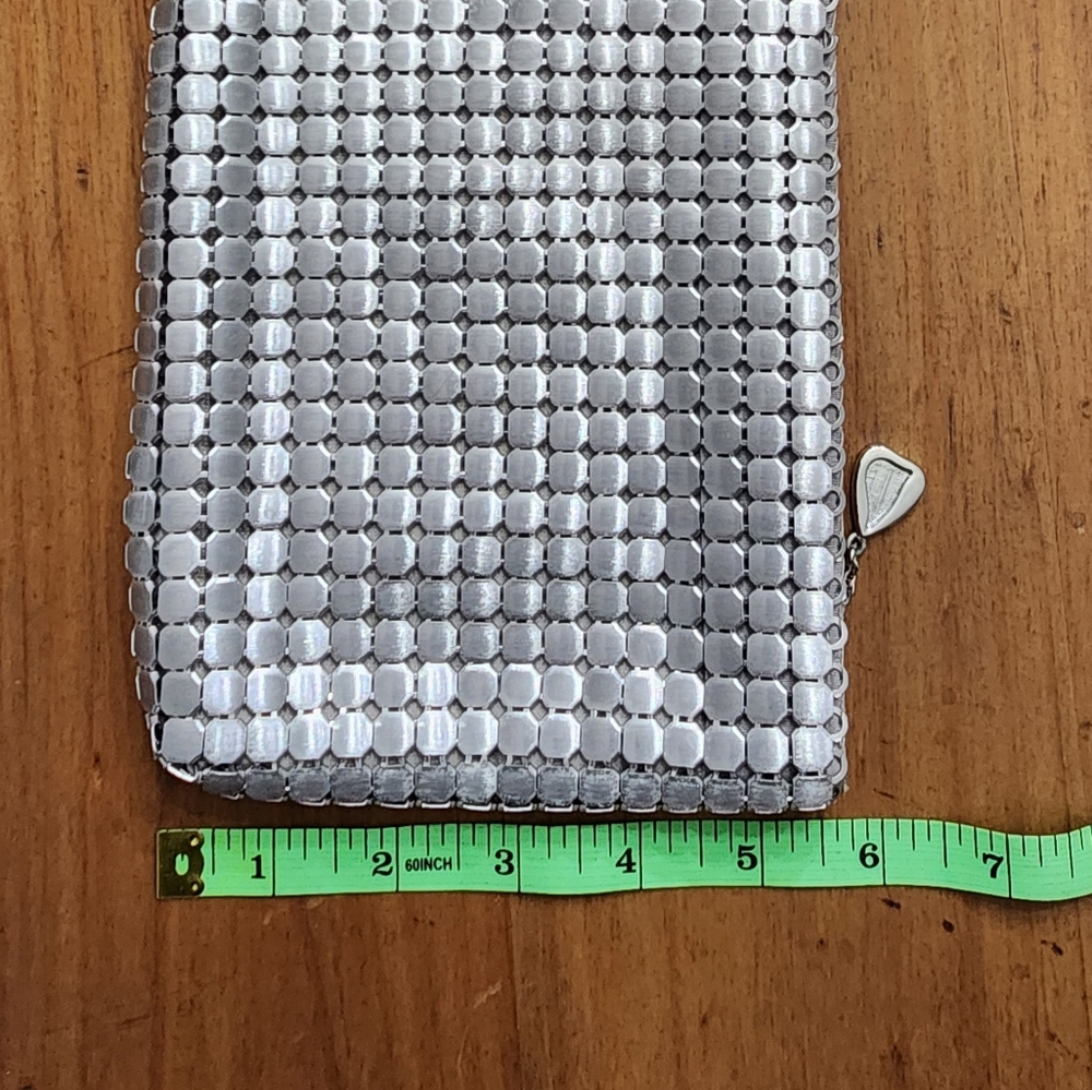 Vintage Whiting & Davis Aluminum Mesh Clutch With Zipper Closure. Art Deco - Picture 9 of 11